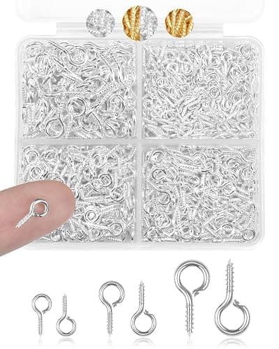FIVEIZERO 600pcs Small Eye Pins for Jewelry Making & DIY Crafts, Mini Eyelet Screws for Art Projects & Bead Charms, Tiny Eye Hooks for Crafts (Gold & Silver, 3 Sizes) - Image 1