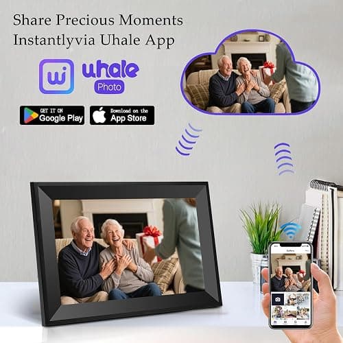 Uhale 10.1 Inch HD Touch Screen Digital Picture Frame WiFi Enabled,16GB Storage,Auto-Rotate, Digital Photo Frame Free Photo and Video Sharing to Family & Friends via The app thumbnail 6