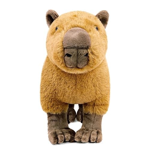 Capybara Plush Toy - Lifelike Rodent 13” Capybara Stuffed Animals, Soft Wild Animals Crawling Capybara Unique Plushie Toys Model Dolls Collection for Kids thumbnail 3