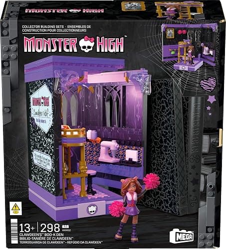 MEGA Monster High Action Figure Building Set Clawdeen's Boo-k Den with 299 Pieces, Book Nook for Collectors thumbnail 6