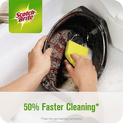 Scotch-Brite Scrub Sponge, 9 Pack, Heavy Duty, Sponges for Dishes ,Garage,Outdoor, Kitchen thumbnail 9