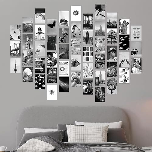 Y2K BOO Black and White Wall Collage Kit - 50 Trendy Monochrome Aesthetic Photos for Sophisticated and Modern Spaces, Perfect Room Decor for Teens, 4"x6" Vintage Wall Art for College Dorms thumbnail 6