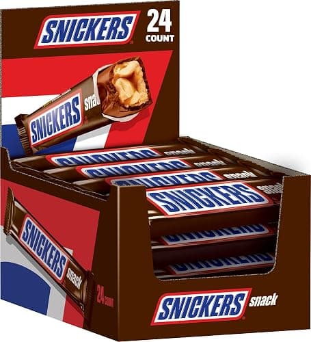 SNICKERS Milk Chocolate Snack Bar, 0.76 Oz, 24 Count - Image 1