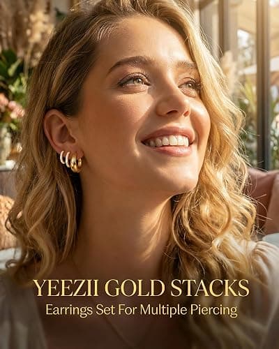 9 Pairs Gold Huggie Hoop Earrings for Women, 14K Gold Plated Stackable Set | Hypoallergenic Small Hoop Earrings, Lightweight Comfortable Huggies, Non Tarnish, Multiple Piercing Set, Great Gift for Women thumbnail 6
