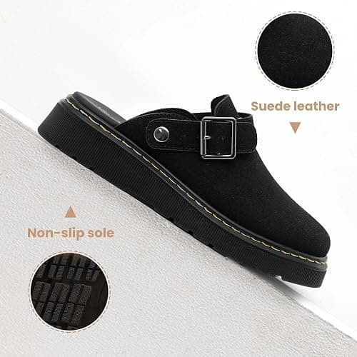 Athlefit Women's Clogs Shoes with Back Strap Comfortable Latex Footbed Slip-On Adjustable Slingback Mules Zapatos para Mujer thumbnail 5