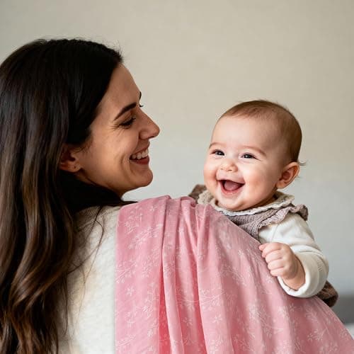 GLLQUEN BABY Muslin Swaddle Blankets 4-Pack Breathable Receiving Blankets (35" x 40") Soft Baby Blankets for Girls and Boys Newborn Essentials Muslin Burp Cloths Swaddle Wrap Baby Gift(Pink Elephant) thumbnail 2