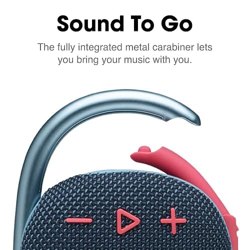 JBL Clip 4, Blue/Coral - Portable Bluetooth 5.1 Speaker - Up to 10 Hours of Play - Waterproof & Dust Resistant - Includes Noise & Echo-Canceling Speakerphone thumbnail 3