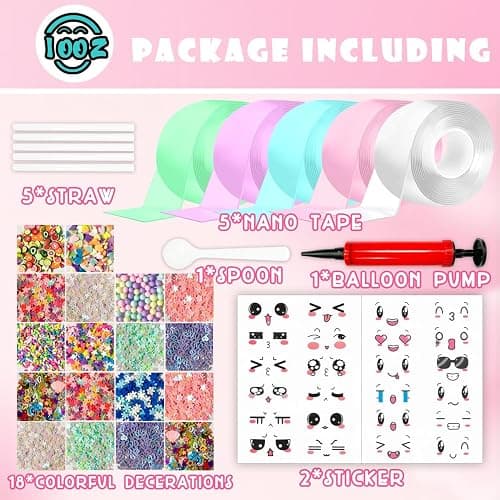Nano Tape Bubble Kit, Color Double Sided Tape Elastic Bubbles DIY Craft Kit, Squishy Ball, Party Favors and Fidget Toys for Girls, Boys, Kids,Christmas Stocking Stuffers, 5PCS thumbnail 2