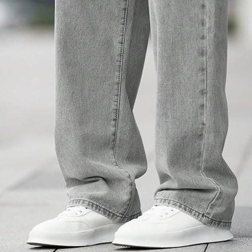 Baggy Jeans for Boys Straight Wide Leg Elastic Elastic Vintage Denim Pants Casual Y2k Loose Fit Streetwear Trousers thumbnail 2