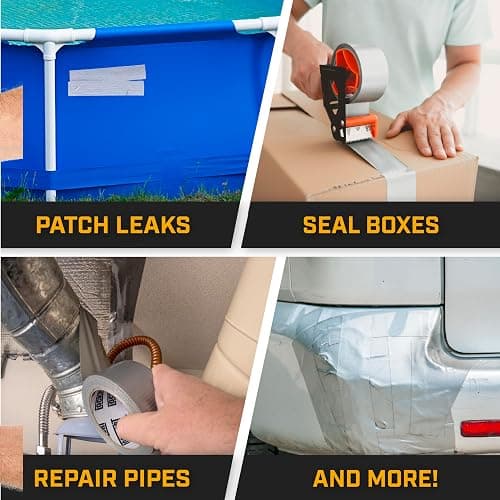 Lockport Silver Duct Tape - 6 Roll Multi Pack - 90 feet x 2 Inch - Strong Duct Tape Heavy Duty - Waterproof - No Residue - Bulk Value - Easy Tear - Industrial Use - DIY Home Repair thumbnail 7