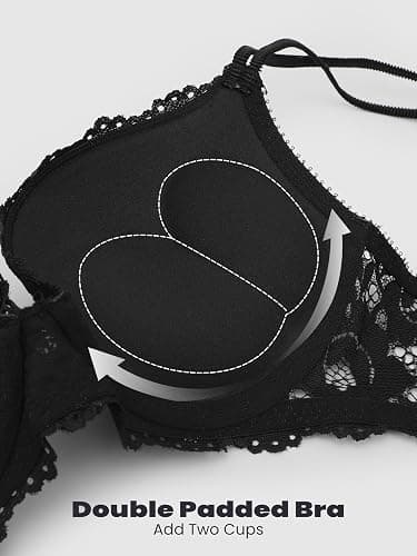 zossav Push Up Bras for Women Add 2 Cups Sexy Lace Cleavage Extra Padded Plunge Bra Underwire thumbnail 5