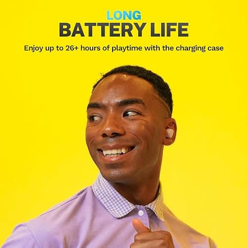 JLab Go Air Pop+ True Wireless Bluetooth Earbuds, in Ear Headphones with Microphone, 35H Playtime, USB-C Charging Case, Dual Connect, EQ3 Sound, Lilac thumbnail 4