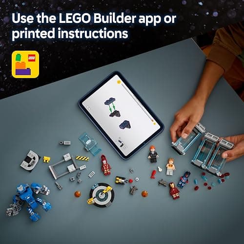 LEGO Marvel Iron Man’s Laboratory: Hall of Armour - Super Hero Building Toy with a Mech Figure, 5 Minifigures incl. Aldrich Killian & a Dum-E Robot - Avengers Gift for 8+ Year Old Boys & Girls 76315 thumbnail 9