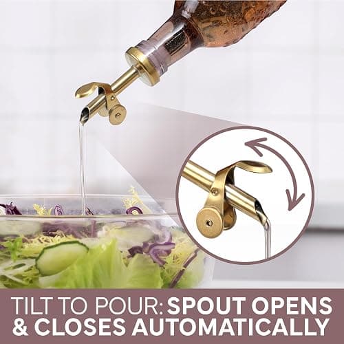 COOK WITH COLOR Glass Olive Oil Bottle Dispenser - 2 Pack- 17oz Oil and Vinegar Cruet - Olive Oil Carafe Decanter for Kitchen, Floral, Pink thumbnail 6