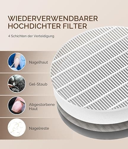 MelodySusie Professioneller Nagelstaubsauger 4500 U/MIN Starker Vakuum Ventilator Staubabsaugung für Nägel Elektrischer Staubabsauger für Acryl-Gel-Nagelpolitur, Geräuscharm, Nagelsalon, SProF thumbnail 5