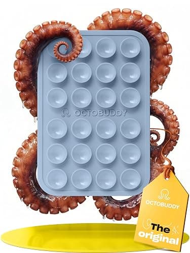 OCTOBUDDY Classic - Silicone Suction Phone Case Adhesive Mount - Hands-Free, Strong Grip Holder for Selfies & Videos - iPhone & Android Compatible - 2.25″ x 3.25″, Baby Blue - Image 1