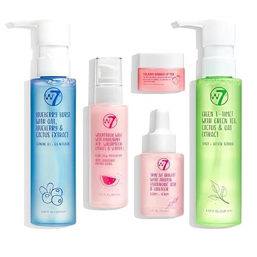 W7 Self Care Skincare Set | Face Cleanser, Toner, Serum, Moisturiser & Lip Mask | Complete Daily Face Routine | Full Size, Long Lasting Products to Use at Home - Image 1