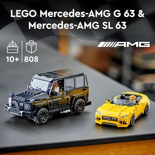 LEGO Speed Champions Mercedes-AMG G 63 & Mercedes-AMG SL 63 Car Toys, Vehicle Playset for Kids, 2 Building Sets with 2 Driver Minifigures, Gift for 10 Plus Year Old Boys and Girls 76924 thumbnail 4