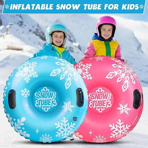 ZMLM Snow Tube for Sledding -2 Pack/3 Pack 36" Inflatable Snow Sled for Kids and Adults Heavy Duty Blow Up Tube with Handles Outdoor Winter Toys Gift for Sport Supplies thumbnail 2