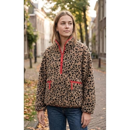 Ainangua Fuzzy Half Zip Fleece Jacket Women Long Sleeve Sherpa Pullover Sweatshirt Casual Warm Winter Chunky Teddy Outerwear thumbnail 4