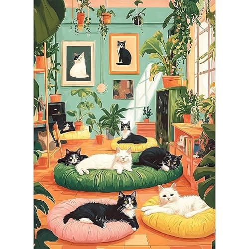 Jigsaw Puzzles 300 Pieces for Adults,300 Piece Puzzles for Kids Ages 8-10 10-12 Cat Aniamls Puzzle 300 Pieces Easy Jigsaw Puzzles Challenging Puzzles Family Activity Game Nights Gift Toy 20.5x15 in - Image 1