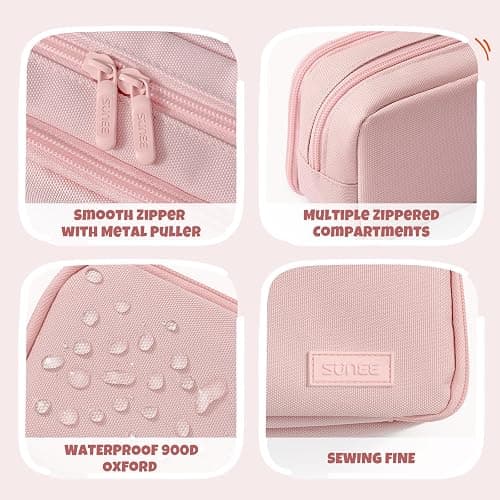 SUNEE Pencil Case, Large Capacity Pencil Pouch, Aesthetic Big Pen Bag 900D Oxford Pen Box for Office Stationery Organizer School Supplies Multifunctional for Teen Boys Girls Women Men, Pink thumbnail 7