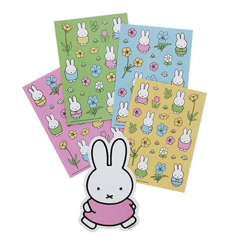 Miffy Sticker Set | Cute Bunny & Floral Designs | 5 Sheets of Colourful Stickers for Crafts, Journals & Decoration | Official Miffy Stationery, Gifts & Accessories thumbnail 3
