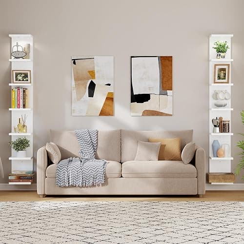 Yuyetuyo 7 Tier Floating Wall Shelf, White Floating Shelves for Wall with LED Light, Versatile Wall Shelf Unit for Bedroom Living Room Bathroom, Lack Shelf for Home Organizer Display thumbnail 6