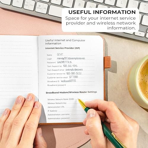 Clever Fox Password Book with alphabetical tabs. Internet Address Organizer Logbook. Small Pocket Password Keeper for Website Logins (Orange) thumbnail 5