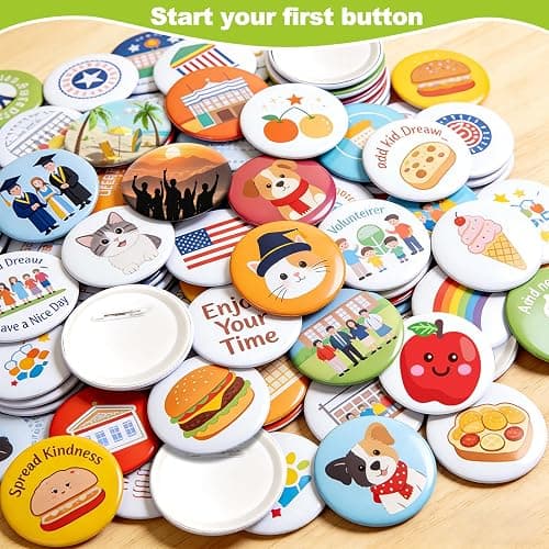 MK.Bear Button Maker Machine 58mm (2.25 in) Installation-Free, DIY Button Pin Maker Machine, Badge Punch Press with Free 100pcs Badge Supplies & Pictures & Circle Cutter & Magic Book thumbnail 8