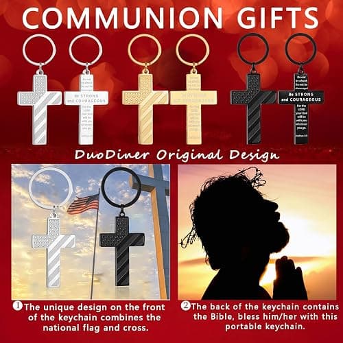 DuoDiner Stocking Stuffers Christmas Gift-Cross Keychains Gifts Religious Gifts for Men thumbnail 2