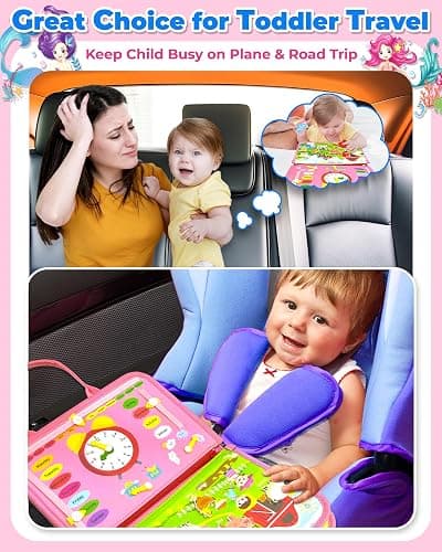 Gojmzo Busy Board Montessori Toys for Toddler Girl Birthday Gifts, Busy Book Sensory Toys for Toddlers, Learning Educational Toddler Travel Activities thumbnail 3