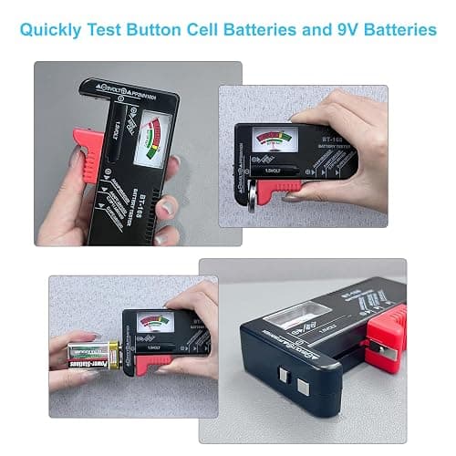 Dlyfull Battery Tester, Small Battery Testers Universal Battery Checker for AAA AA C D 9V 1.5V Button Cell Household Batteries thumbnail 3