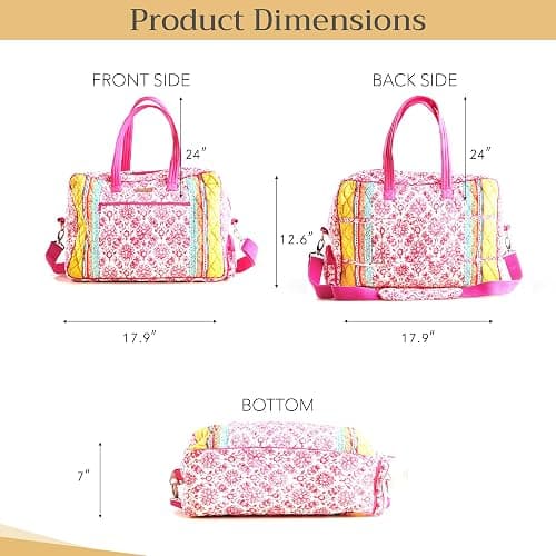 Maison d' Hermine Weekender Bags for Women Cotton Quilted Duffel Overnight Luggage Weekend Bag for Men Gym Gifts Travel thumbnail 5