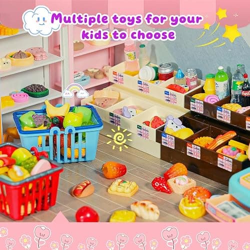 183Mini Food Toys Dollhouse Fruit Vegetable Bread Rack Display Shelf Grocery Store Shopping Cart Basket Miniature Drink Supermarket Metal Handcart Kitchen Play Game Party Cash Register thumbnail 7