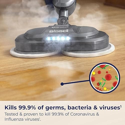 Bissell SpinWave SmartSteam Scrubbing Steam Mop with Extra Set of Rotating Mop Pads, 3897B - Spinwave Smartsteam thumbnail 2