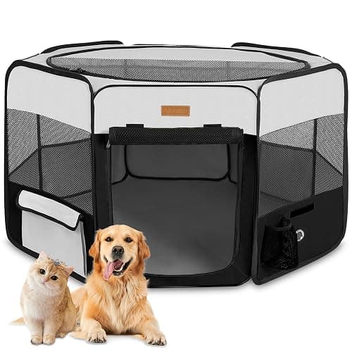 Dog Playpen, Portable Pet Play Pen for Cat, Puppies, Rabbits, Chickens, Foldable Large-Capacity Pet Tent for Indoor/Outdoor Travel Camping thumbnail 7