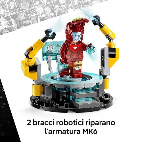 LEGO | Marvel Laboratorio di Iron Man: Sala delle Armature - Giocattolo per Fan dei Supereroi con Mech e 5 Minifigure come Aldrich Killian e Robot Dum-E - Regalo Avengers per Bambini da 8 Anni 76315 thumbnail 6