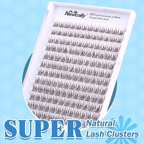 Natural Lash Clusters Kit DIY Eyelash Extension Kit Wispy Eyelash Clusters Individual Lashes Extension Kit CC Curl 9-11MM Lash Bond and Seal Tweezers for Beginner by Newcally thumbnail 7