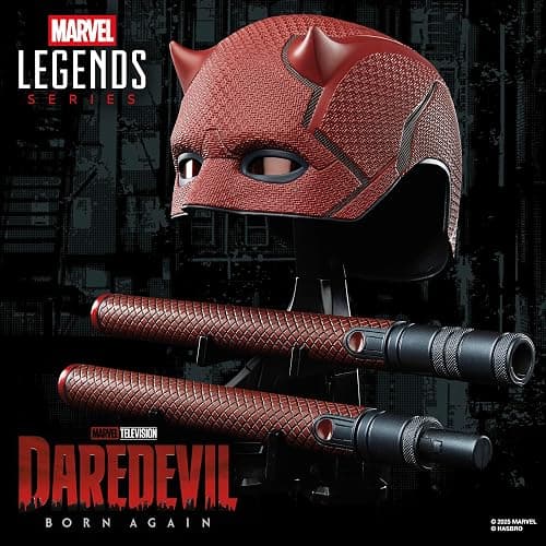 Marvel Legends Series Daredevil: Born Again Premium Roleplay Mask and Billy Club, Red | Marvel Legends Gears Daredevil Born Again Life Size Prop Replica - Daredevil Mask and Billy Club thumbnail 5