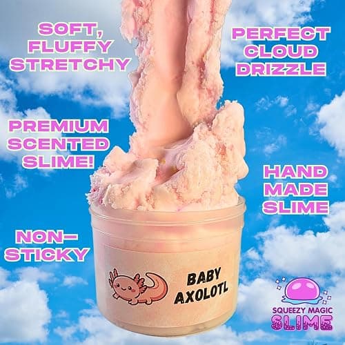Baby Axolotl Slime – 8oz Cloud Slime, Bubblegum Scented, Soft & Stretchy Slime Like Peachybbies, ASMR Sensory Toy, Non-Sticky & Fluffy, for Kids & Adults, Great for Birthdays thumbnail 3