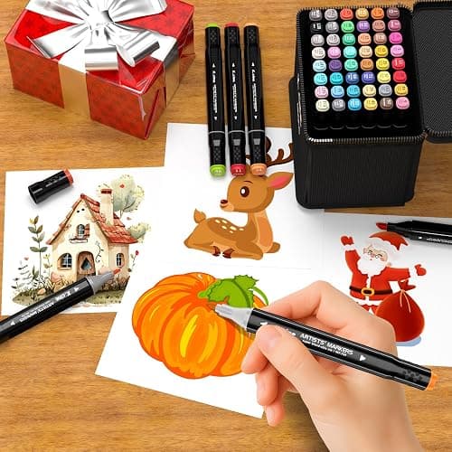 KJSHUANGTANG Alcohol Markers, 48 Colors Dual Tip Art Markers, Drawing, Coloring Marker for Kids Sketching Adult Coloring thumbnail 2