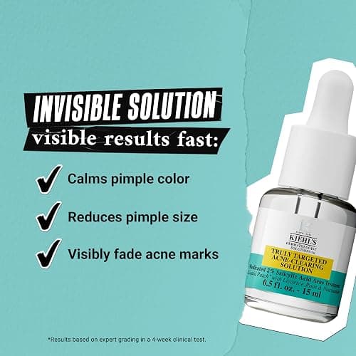Kiehl's Truly Targeted Acne-Clearing Pimple Patch with 2% Salicylic Acid, Invisible Liquid Spot Treatment, 4% Niacinamide Fades Post-Acne Marks, 0.2% Licorice Root Soothes Redness - 0.5 fl oz thumbnail 8