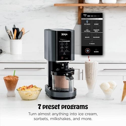 Ninja CREAMi Ice Cream Maker | 7-in-1 - IceCream, Gelato, Sorbet, Milkshakes, Mix-ins, Smoothie Bowls & More | Includes (1) Dishwasher Safe 16 oz. Pint with storage lid | Black | NC299AMZ thumbnail 2