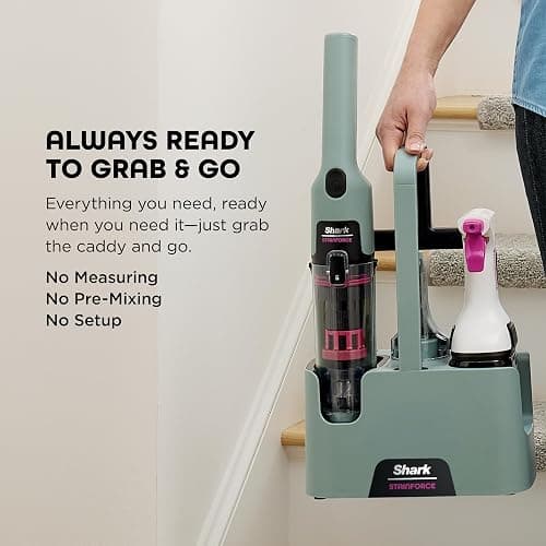 Shark StainForce Cordless Portable Spot, Stain, & Odor Remover System for Carpets, Area Rugs, Upholstery, Stairs, with Storage Caddy, Accessories, and Full-Size Cleaning Solution, HX101 (NEW) thumbnail 10