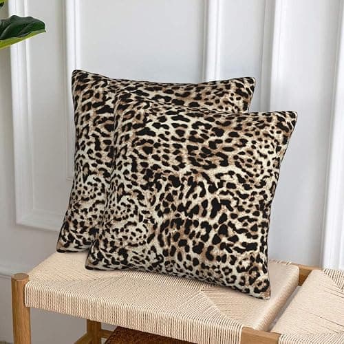 Sanghing Leopard Print Throw Pillow Covers 18x18 in Sets of 2 Modern Farmhouse Cheetah Print Pillow Cover Home Decorative Pillowcase Cushion Cover for Living Room Cushion Sofa Bed thumbnail 5