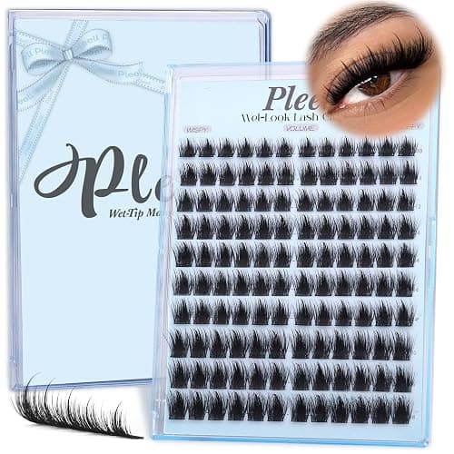 Pleell Fluffy Lash Clusters Wispy Eyelash Clusters With Spikes 10-18mm D curly Cluster Eyelash Extensions Fairy Individual Lashes Natural Volume Cluster Lashes Manga Lashes Clusters - Image 1