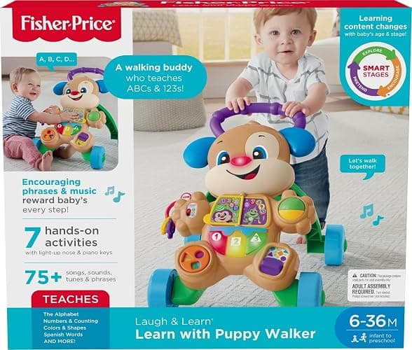Fisher-Price Baby Toy Laugh & Learn Smart Stages Puppy Walker with Educational Music Lights & Activities for Infants Ages 6+ Months thumbnail 6