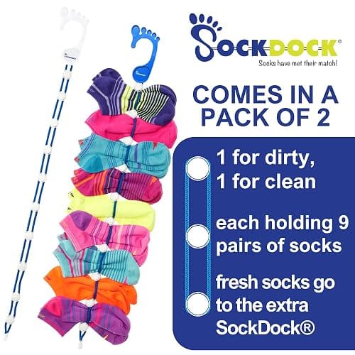 SockDock Sock Laundry Solution for Washing Drying & Storing Socks in Pairs, Clip & Hold Socks in Washer Dryer & Closet 2-Pack thumbnail 4