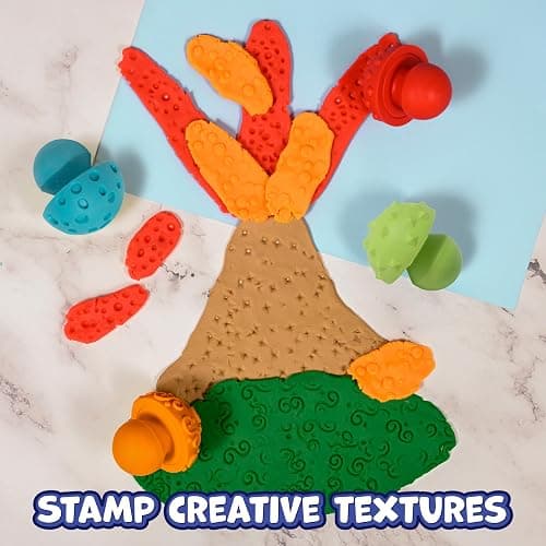 Ready 2 Learn Paint and Dough Mushroom Stampers, Set of 4 | Ages 2+, Play Dough Tools and Accessories, Easy-Grip Texture Stampers thumbnail 2